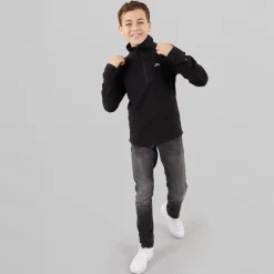 Online Trespass Junior Drenge Masonville 1/​2 Lynlås Mikro Fleece Sort