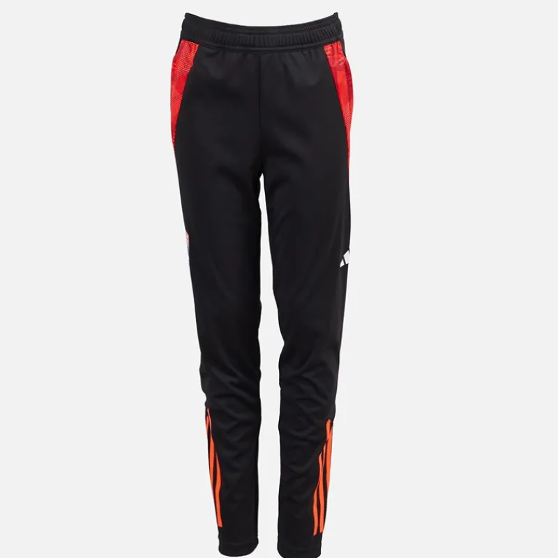 New adidas Junior Drenge OL Olympique Lyon træningsbukser Sort/App Solar Red
