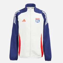 New adidas Junior Drenge OL Olympique Lyon præsentations jakke White Tint/Midnight Indigo/Bright Red