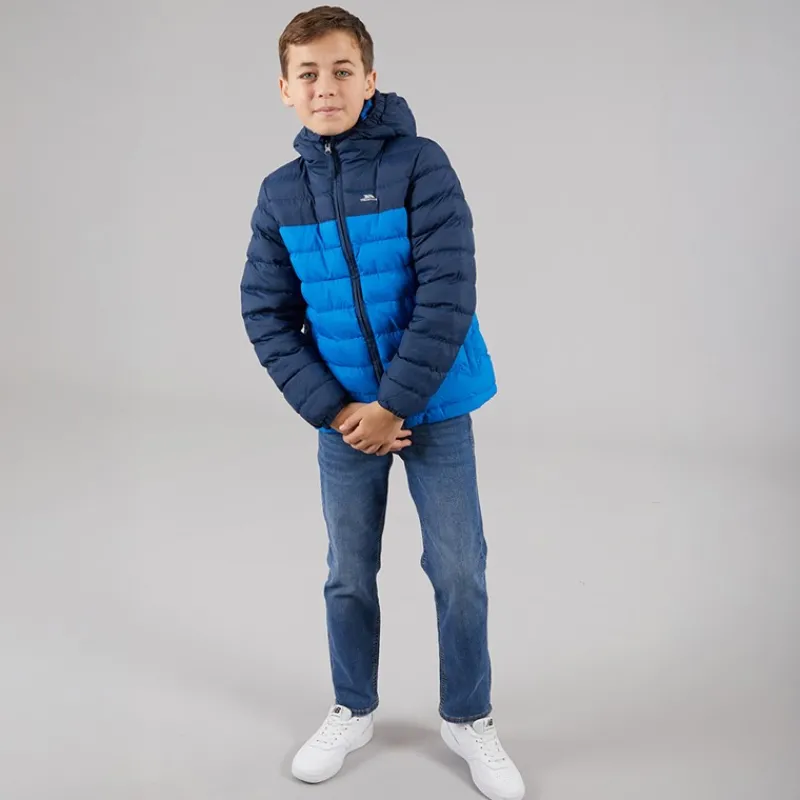 Clearance Trespass Junior Drenge Oskar Vatteret Hættejakke Navy / Blå