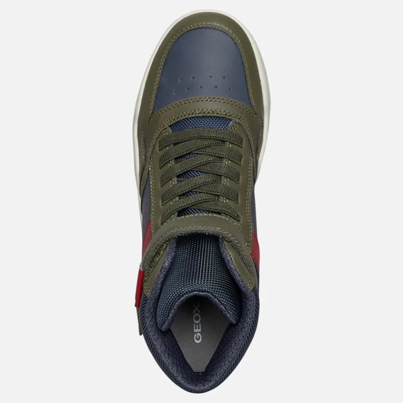 GEOX Junior Drenge Perth høj top sneakers Military/Navy Flerfarvet