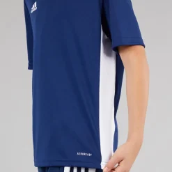 Discount adidas Junior Entrada 18 T-shirt Dark Blue/Hvid Marineblå