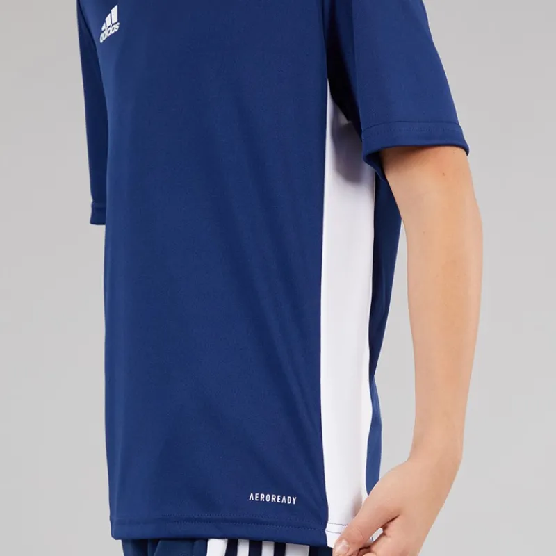 Discount adidas Junior Entrada 18 T-shirt Dark Blue/Hvid Marineblå