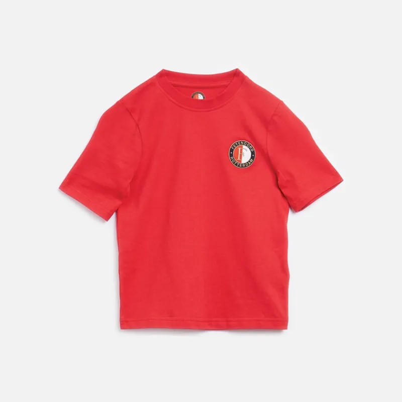 Castore Junior FR Feyenoord Core Bomulds T-Shirt Kinesisk Rød Rød