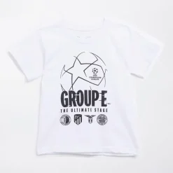 Clearance Castore Junior FR Feyenoord Trykt Gruppe UEFA Champions League Kamp Design T-Shirt Hvid