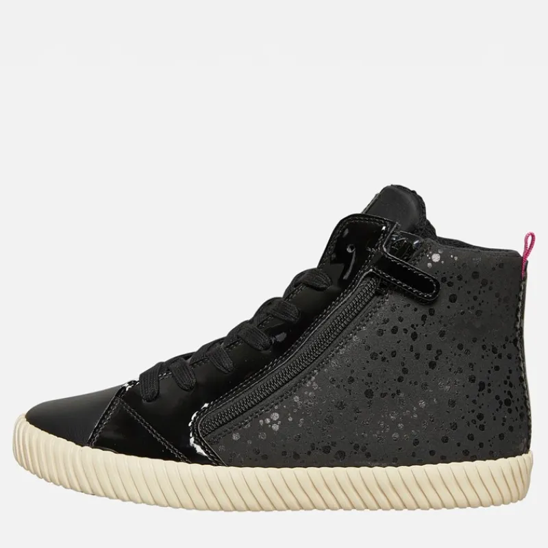 Discount GEOX Junior Piger Mirroless Lynlås Hi Top Træningssko Sort