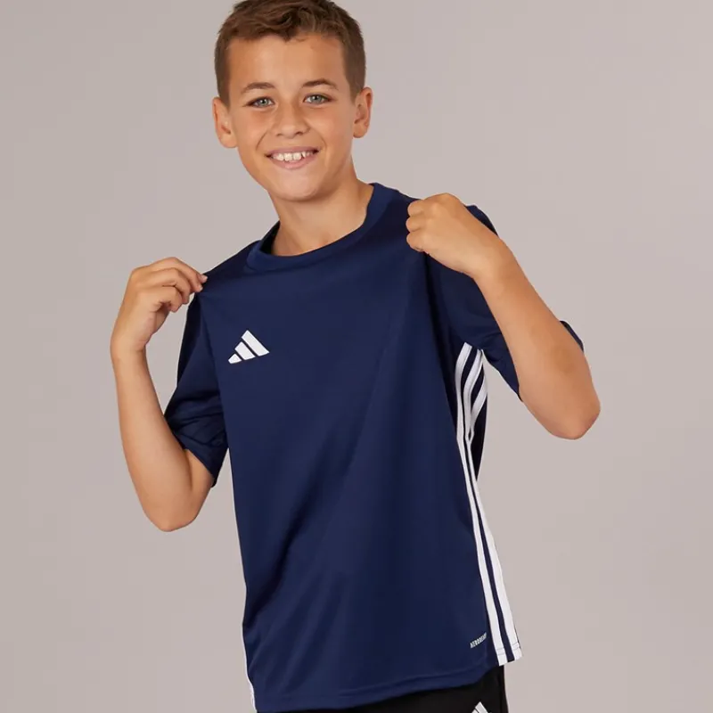 Hot adidas Junior Tabela 23 T Shirt Navy/Hvid Marineblå