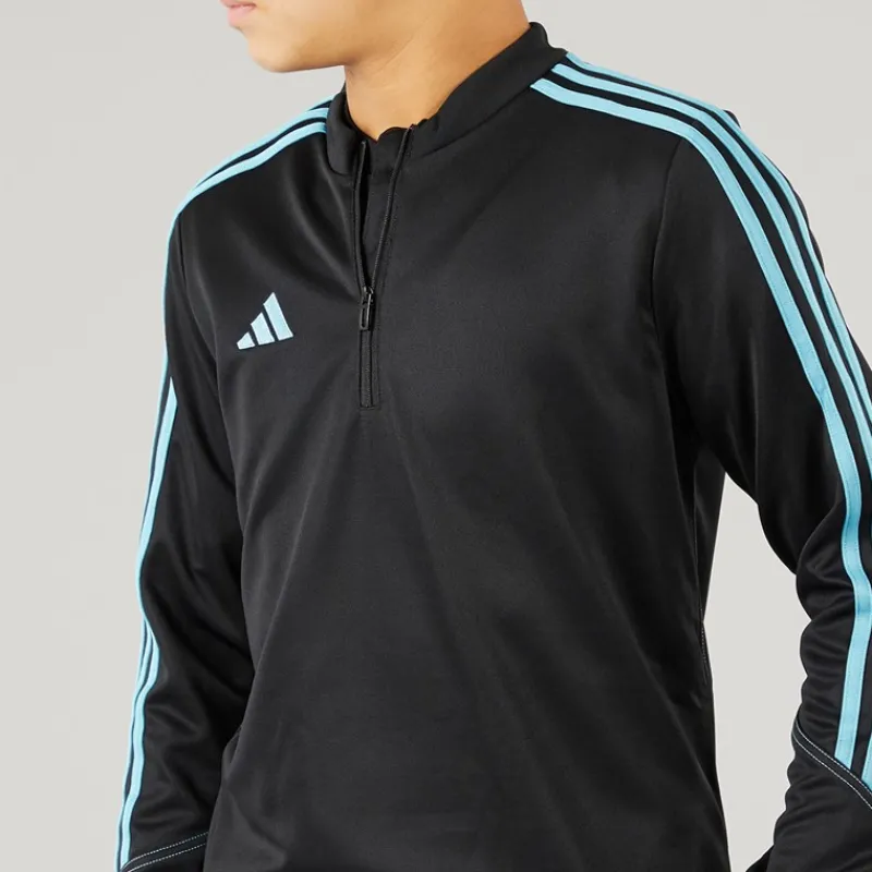 Outlet adidas Junior Tiro 23 Club 1/4 Zip Træningstop /Preloved Blue Sort