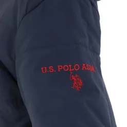 Sale U.S. POLO ASSN. Klassisk Parka Frakke til Drenge med Pels Kant Blå