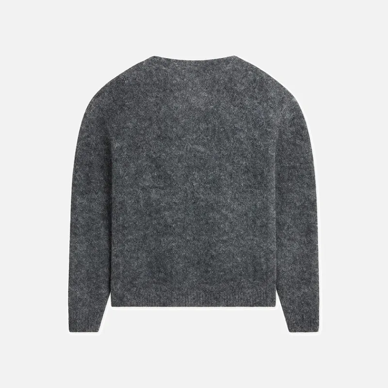 Outlet Woodbird Koon Loop Cardigan Asphalt Mørkegrå