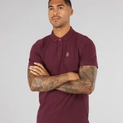 Sale LUKE 1977 Herre Williams Polo T-shirt Shiraz B Mørkerød