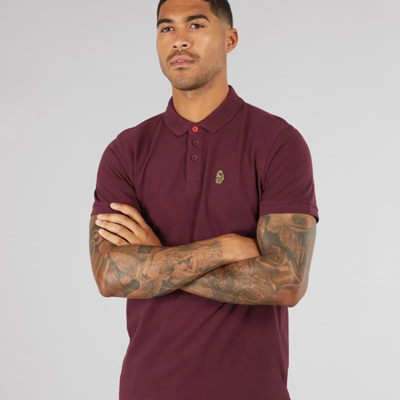 Sale LUKE 1977 Herre Williams Polo T-shirt Shiraz B Mørkerød
