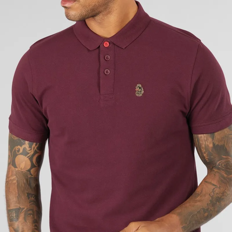Sale LUKE 1977 Herre Williams Polo T-shirt Shiraz B Mørkerød