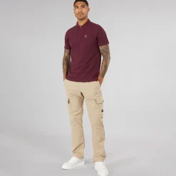 Sale LUKE 1977 Herre Williams Polo T-shirt Shiraz B Mørkerød