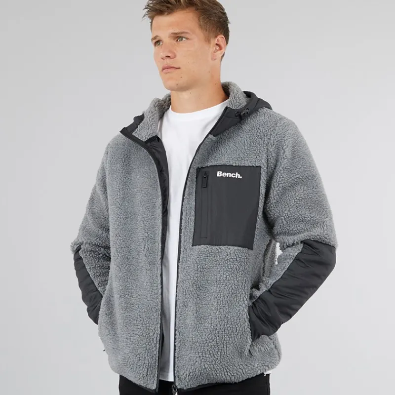 Online Bench Mænd Brecon Lynlås Sherpa Fleece Grå Marmor Grå
