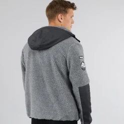 Online Bench Mænd Brecon Lynlås Sherpa Fleece Grå Marmor Grå