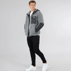 Online Bench Mænd Brecon Lynlås Sherpa Fleece Grå Marmor Grå
