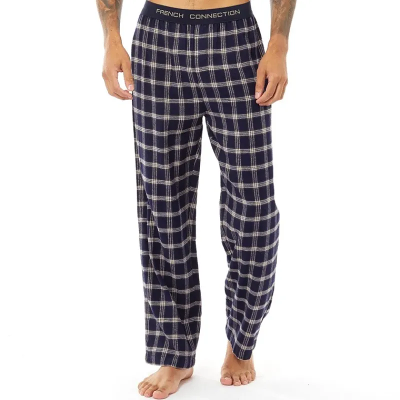 Hot French Connection Mænd FC Flannel Bukser Marine/Sten