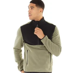 Discount JACK & JONES Mænd Halv Zip Fleece Dusty Olive Lys Khaki