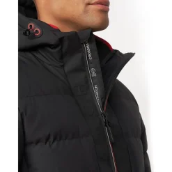 Crosshatch Mænd Kampnew Prægning Placket Jakke Sort