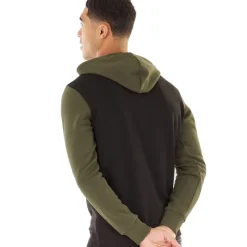 New JACK & JONES Mænd Logo Blocking Hoodie Skov Nat kakigrøn