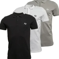 Sale JACK & JONES Mænd Marley 3-pak Polos Hvid/​Sort/​Grå Flerfarvet