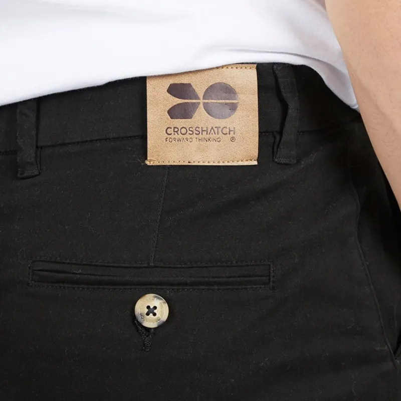 Clearance Crosshatch Mænd Roysden Chino Sort