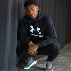 Hot Under Armour Mænd UA Rival Fleece Logo Hoodie /Hvid Sort