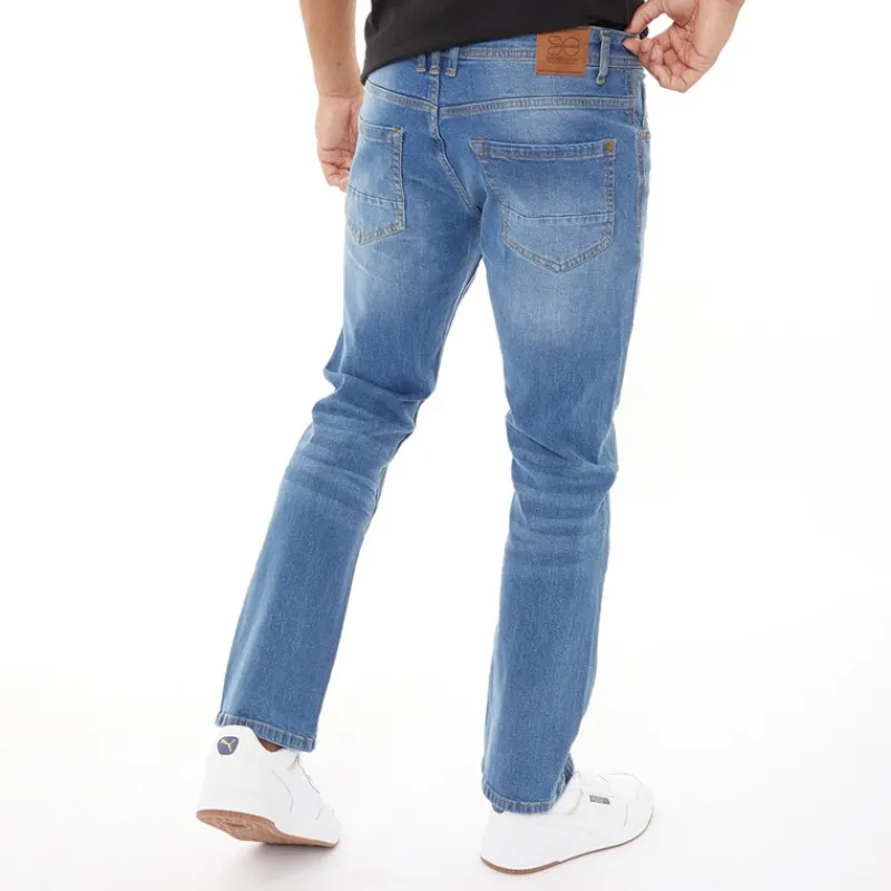 Clearance Crosshatch Mænd Winsbury Bootcut Jeans Stenvasket