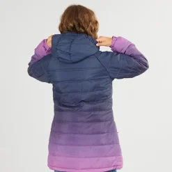 New Trespass Pigejakke Destiny Ombre med hætte og polstring Dyb Pink Ombre