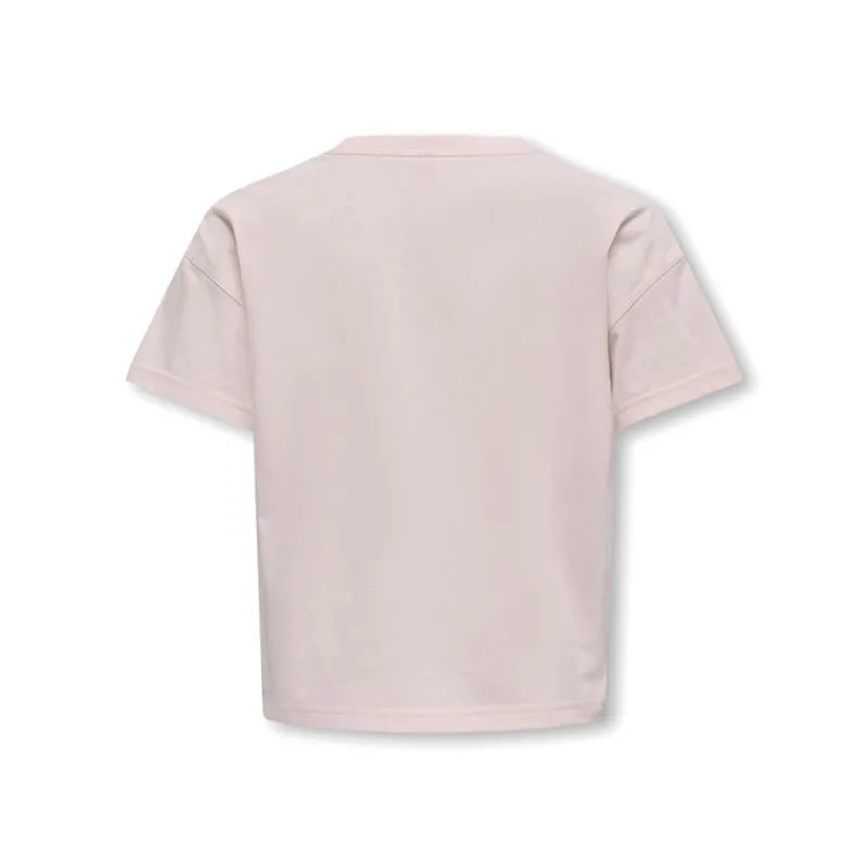 Best Only Piger Abelone Word Top Box T-Shirt Mauve Chalk Kisses