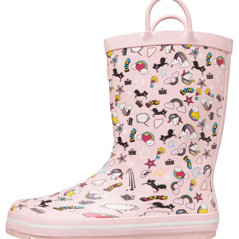 Discount Trespass Piger Childrens Starryton Unicorn Printed Wellington Gummistøvler Lyserød