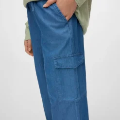 Clearance Vero Moda Piger Demi Cargobukser Medium Blue Denim