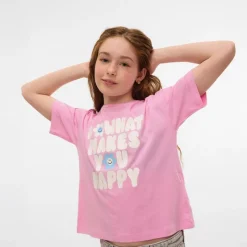 Clearance Vero Moda Piger Feel Cropped Boxy T-Shirt Bonbon Do What M- Bonbon