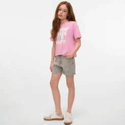 Clearance Vero Moda Piger Feel Cropped Boxy T-Shirt Bonbon Do What M- Bonbon