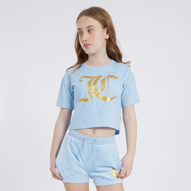 Best Juicy Couture Piger Heart Boxy And Velour Sæt Blå Blå
