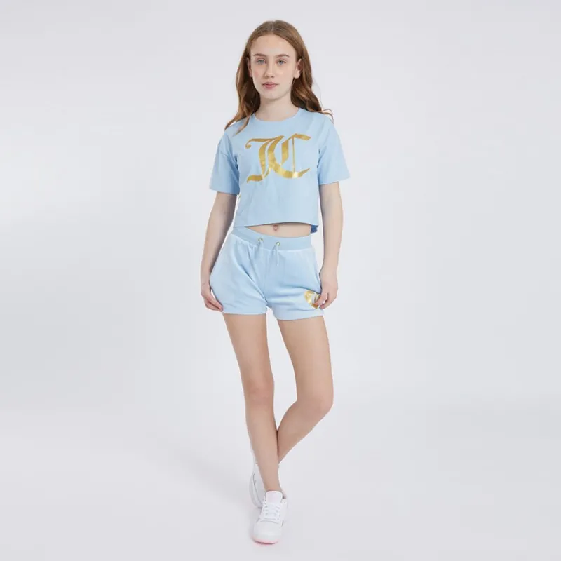 Best Juicy Couture Piger Heart Boxy And Velour Sæt Blå Blå