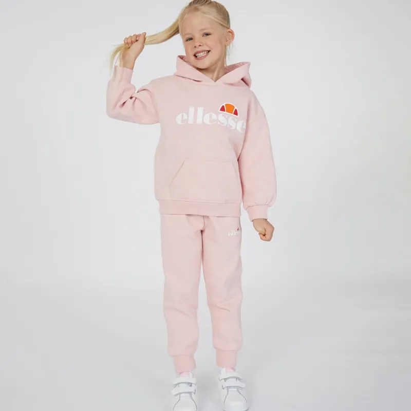 Hot Ellesse Piger Hoodie og Joggingbukser Sæt med Jessica Logo Rosa