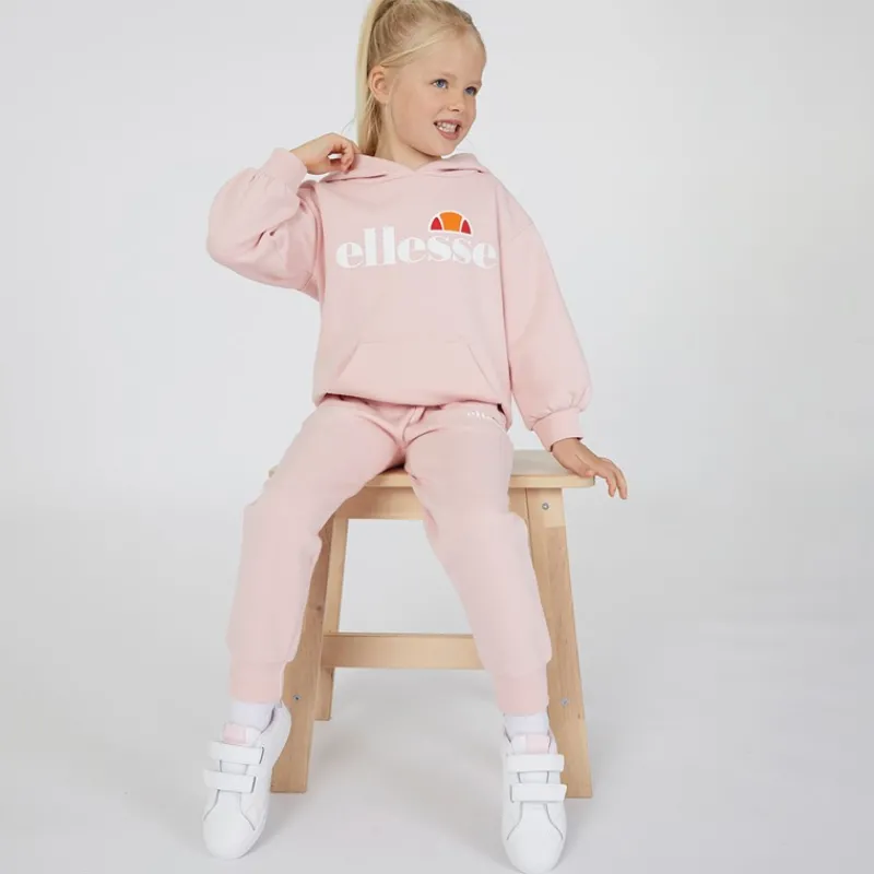 Hot Ellesse Piger Hoodie og Joggingbukser Sæt med Jessica Logo Rosa