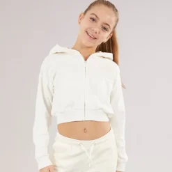 Sale Guess Piger Hættetrøje Cream White Cremefarvet