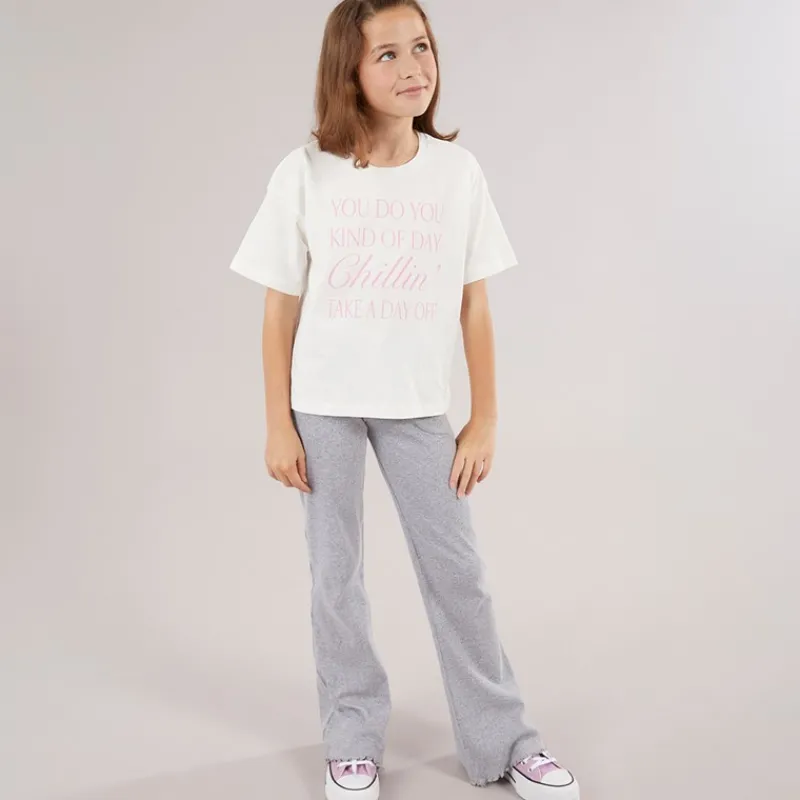 Best Vero Moda Piger Katrine Cropped T-shirt Snow White Chillin C-12 Snow White Chillin