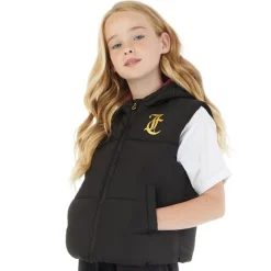 Hot Juicy Couture Piger Korte Bred Baffel Veste Sort