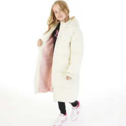 Best Juicy Couture Piger Lang Linie Puffer Jakke Vanilje Is beige