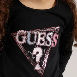 Sale Guess Piger langærmet t-shirt Jet Black A996 Sort