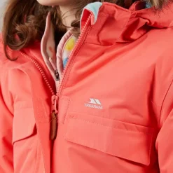 Hot Trespass Piger Larission Isoleret Vandtæt Parka Soft Orange Lyserød