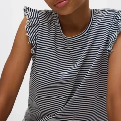 New Vero Moda Piger Leila Mini Sl Top Navy Blazer Snow White