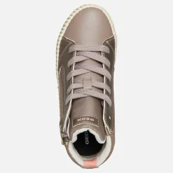 Online GEOX Piger Mirroless Lyn Hi Top Træningssko Dark Beige