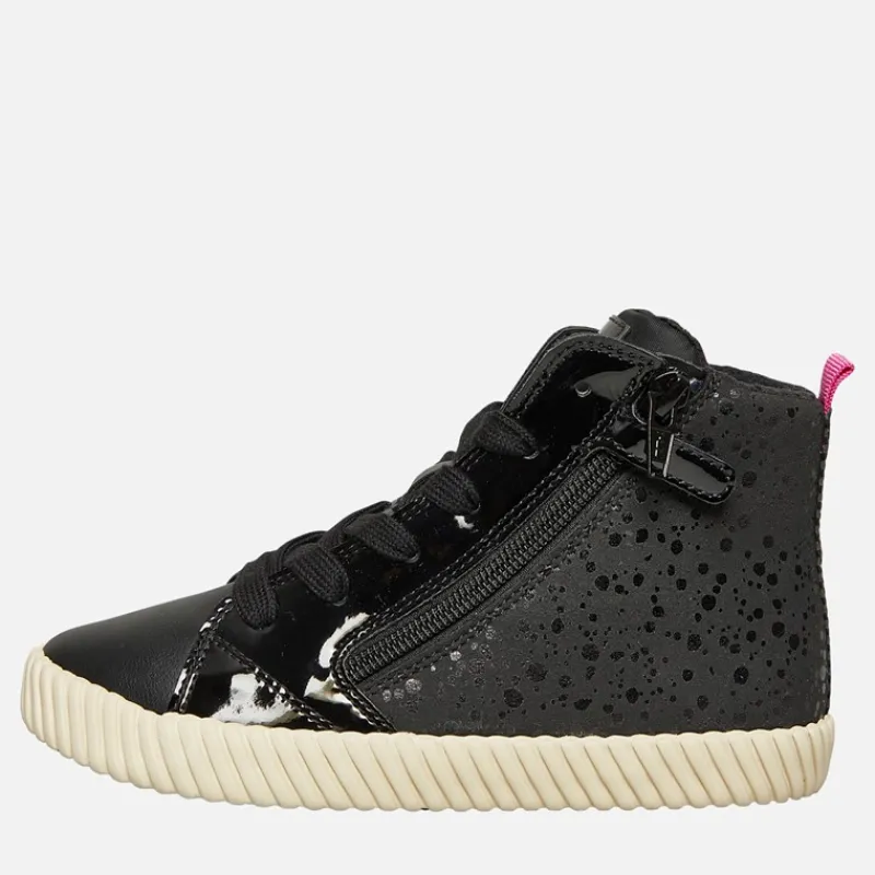 GEOX Piger Mirroless Lynlås Hi Top Træningssko Sort