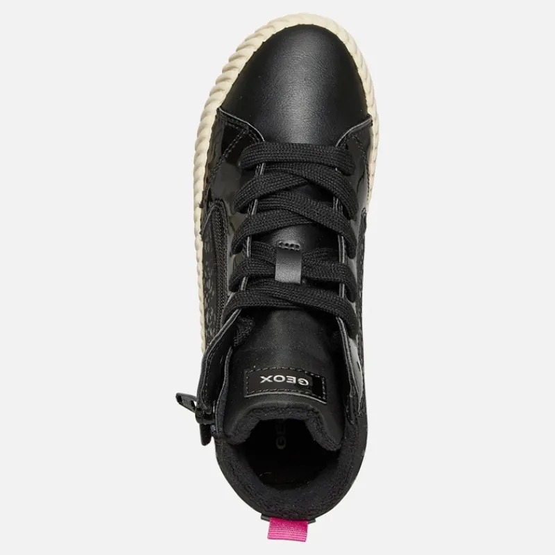 GEOX Piger Mirroless Lynlås Hi Top Træningssko Sort