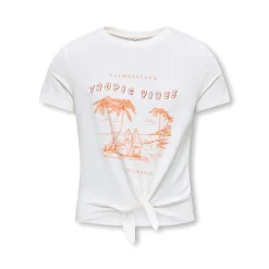 New Only Piger Rita Shiny Knot T-shirts Hvid
